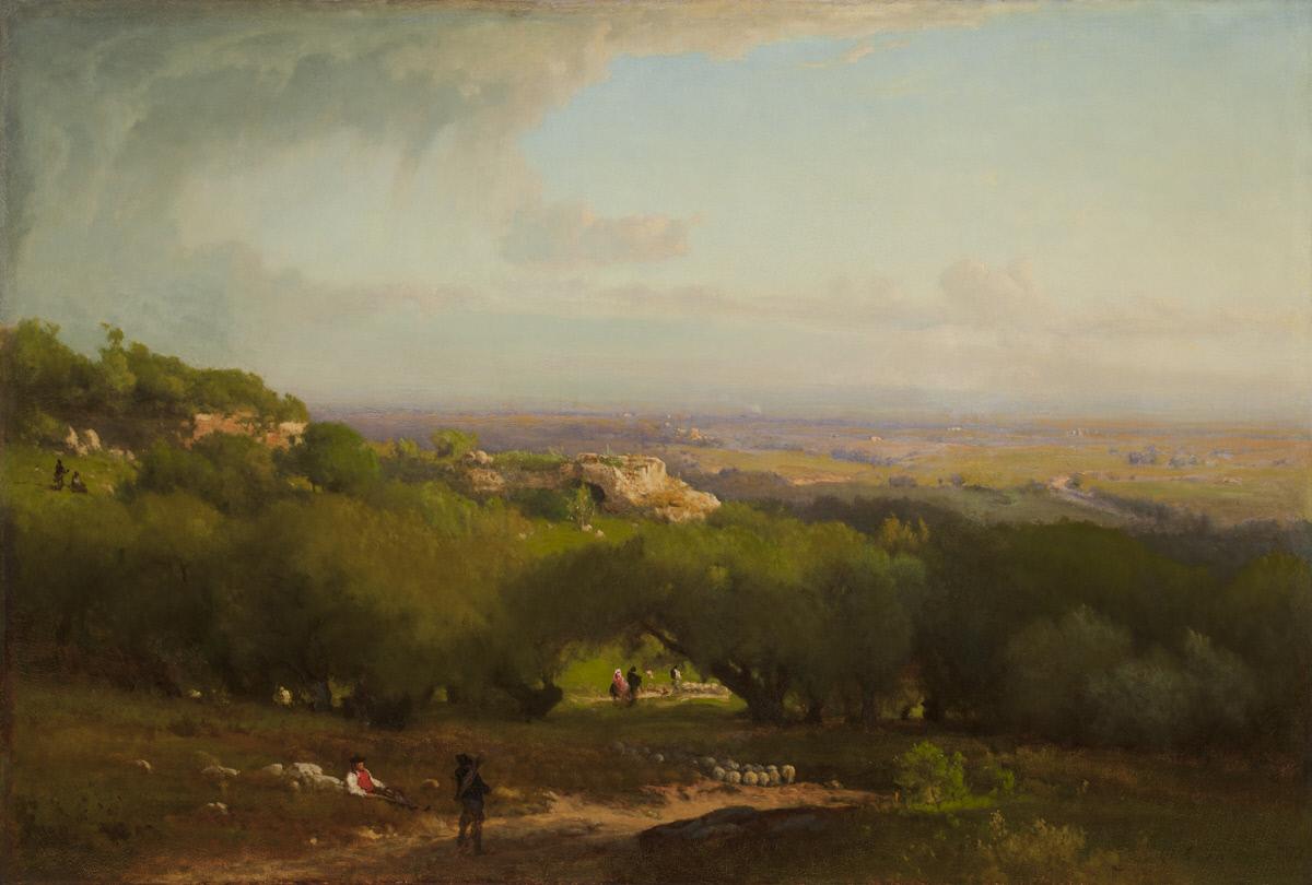 The Alban Hills, vintage artwork by George Inness, 12x8" (A4) Poster