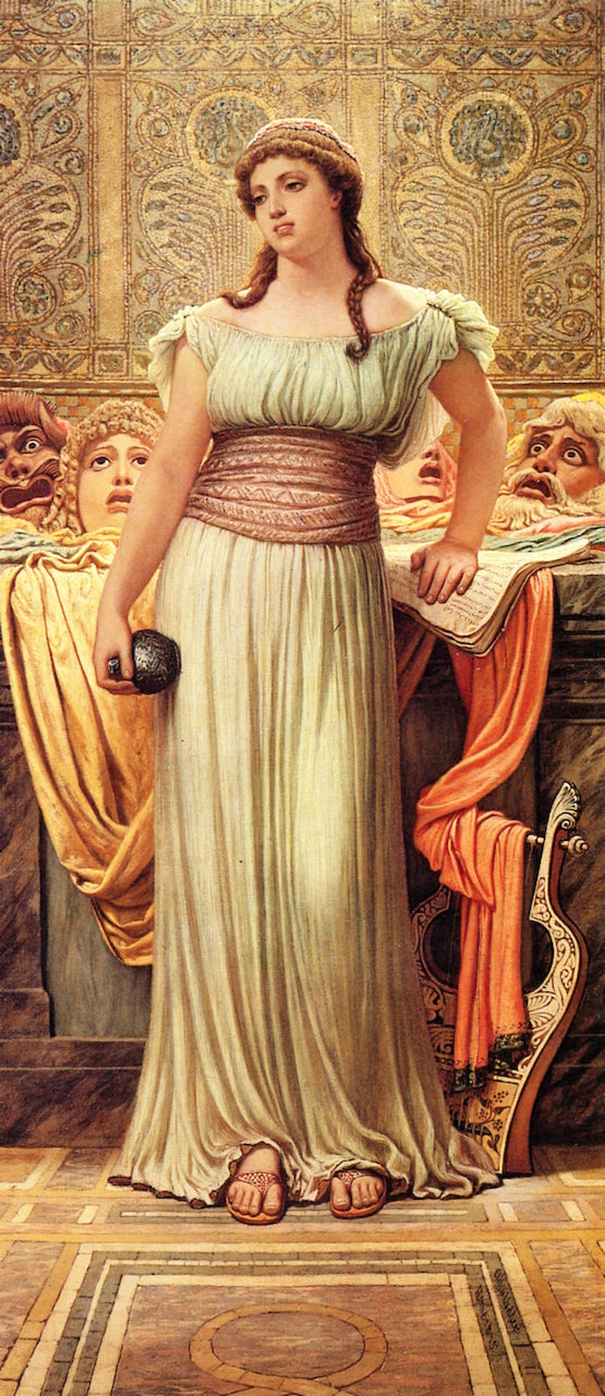 The Greek Actor's Daughter, vintage artwork by Elihu Vedder, 12x8" (A4) Poster
