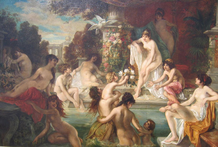 The Harem Nymphs Bathing by Hans Zatzka,A3(16x12")Poster