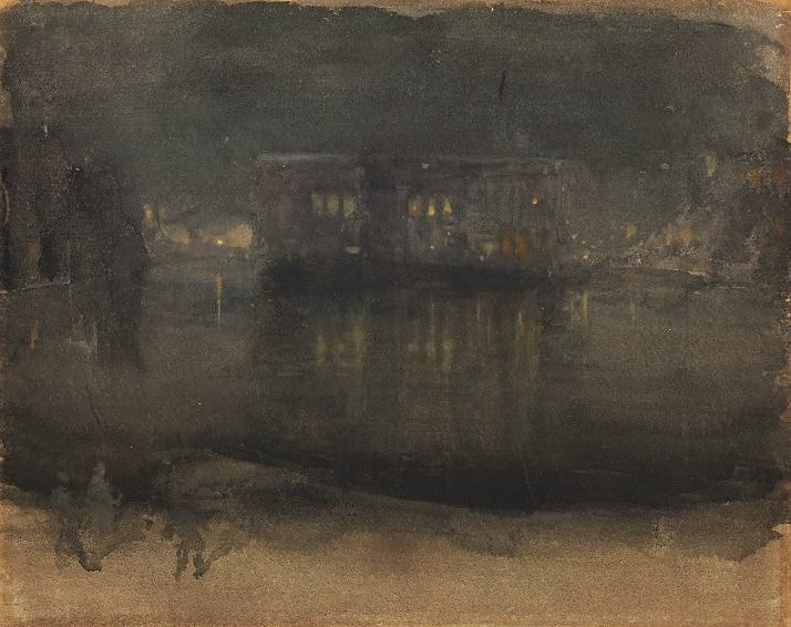 Amsterdam nocturne, vintage artwork by James Abbott McNeill Whistler, 12x8" (A4) Poster