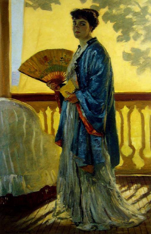 The Fan, vintage artwork by Rupert Bunny, 12x8" (A4) Poster