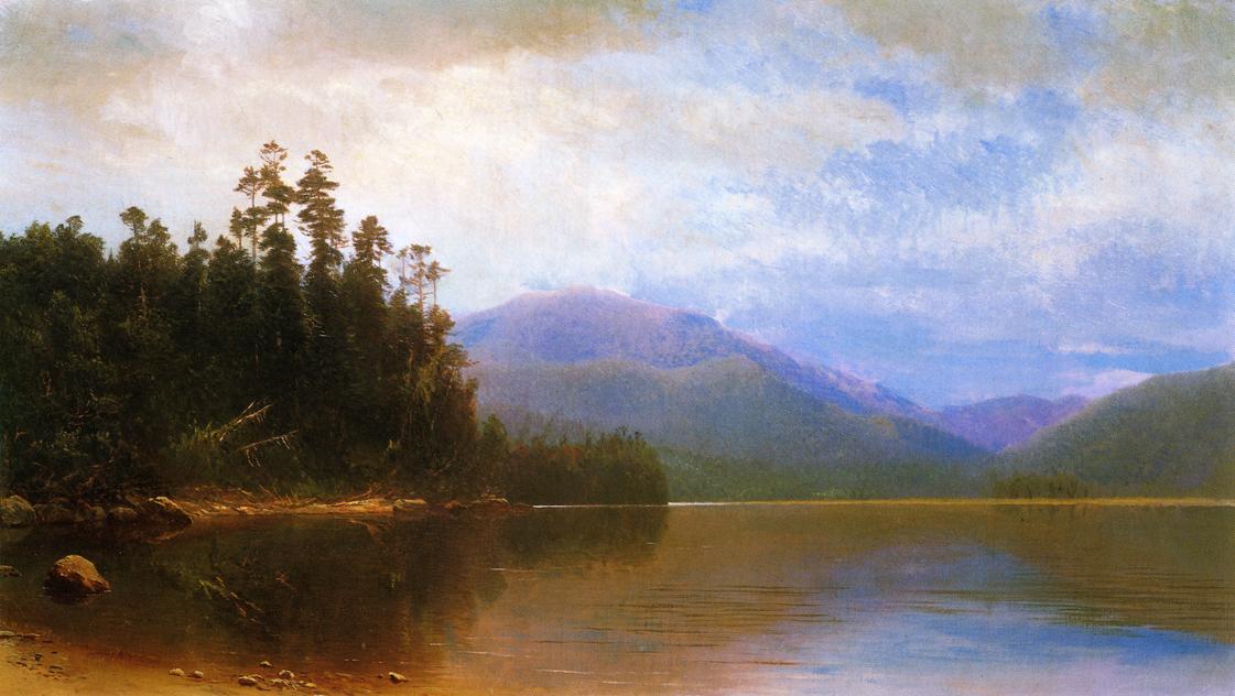 Saranac Lake, vintage artwork by Homer Dodge Martin, 12x8" (A4) Poster