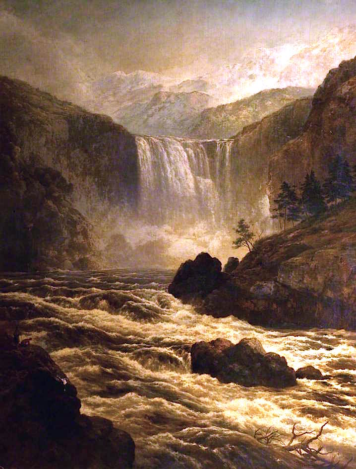 The Yellowstone Falls, Wyoming, USA, vintage artwork by Edmund Marriner Gill, A3 (16x12") Poster Print