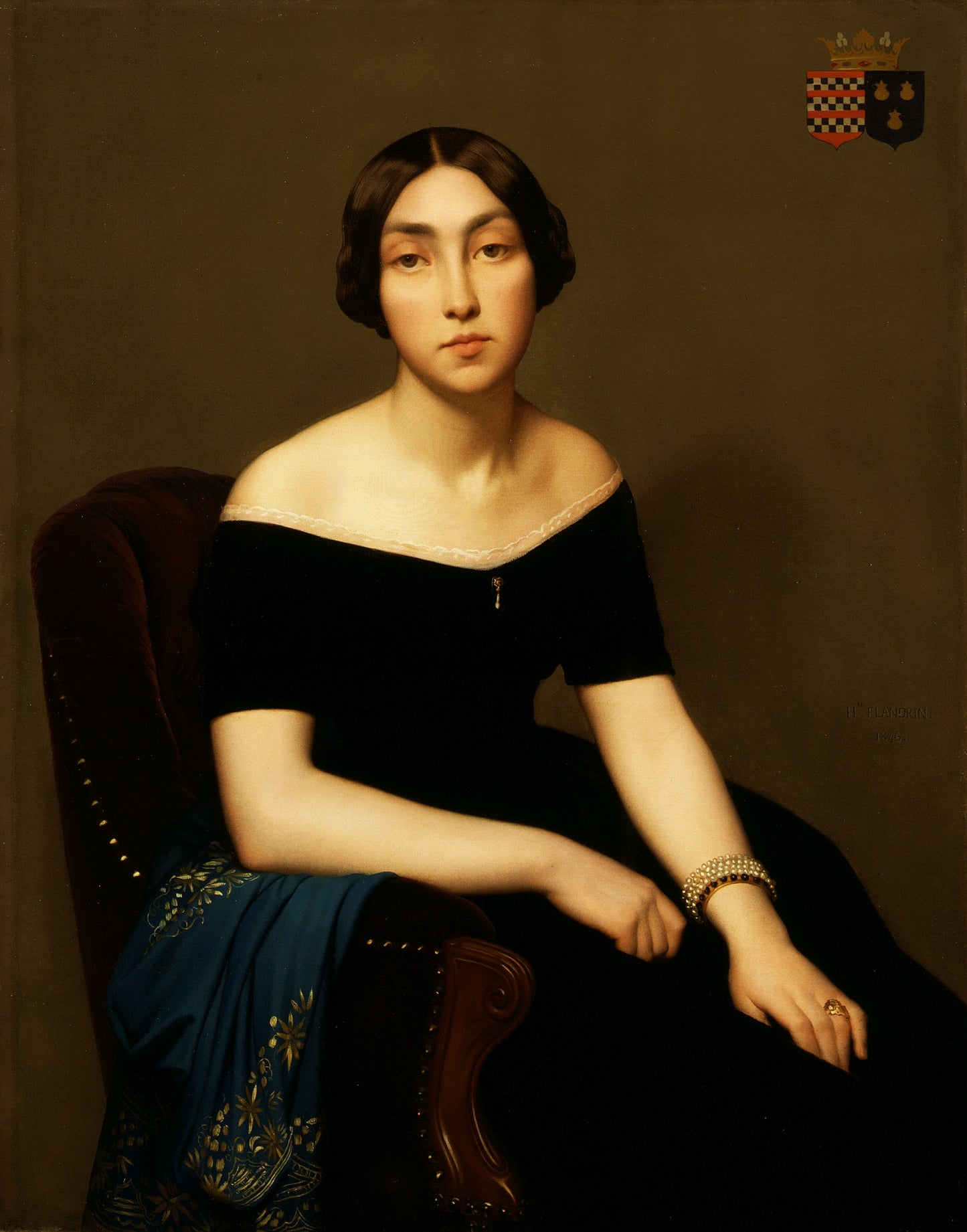 Madame Louis Antoine de Cambourge, vintage artwork by Hippolyte-Jean Flandrin, A3 (16x12") Poster Print