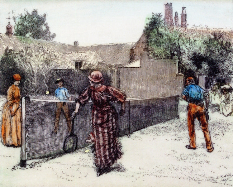 Tennis Match, vintage artwork by Edwin Austin Abbey, 12x8" (A4) Poster
