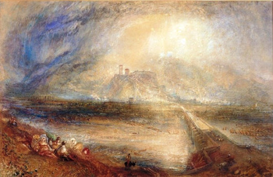 Bellinzona from the Road to Locarno, vintage artwork by Joseph Mallord William Turner, 12x8" (A4) Poster