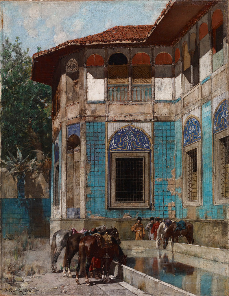 Damascus, vintage artwork by Alberto Pasini, 12x8" (A4) Poster