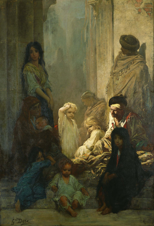 La Siesta, Memory of Spain, vintage artwork by Gustave Dore, 12x8" (A4) Poster