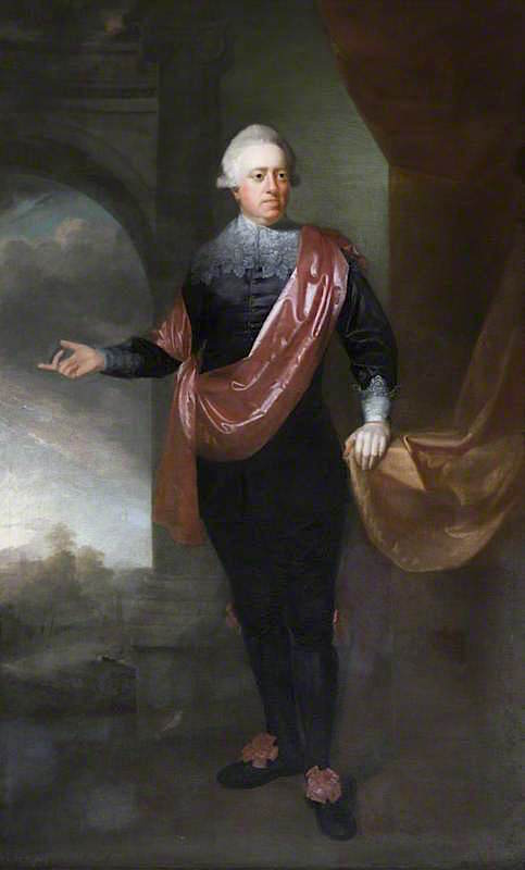 John Hussey Delaval, Bt, Later Lord Delaval, in Van Dyck Dress, vintage artwork by William Bell, 12x8" (A4) Poster