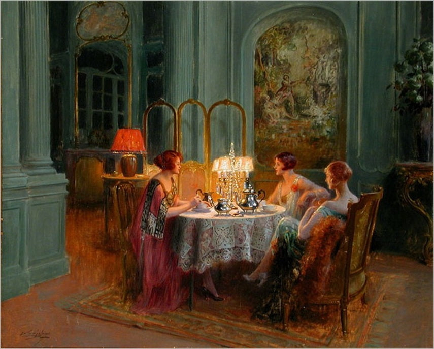 High Tea And Gossip by Delphin Enjolras,A3(16x12")Poster