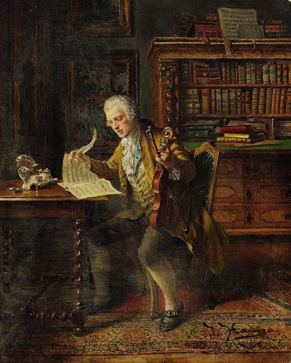 The Music Lover, vintage artwork by Johann Hamza, 12x8" (A4) Poster