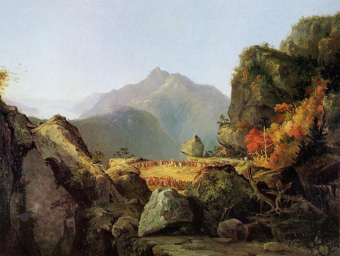 Landscape Scene from 'The Last of the Mohicans', vintage artwork by Thomas Cole, A3 (16x12") Poster Print