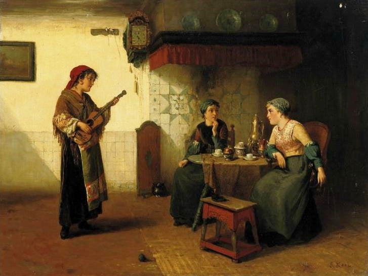 The Gypsy Musician, vintage artwork by Sipke Kool, 12x8" (A4) Poster