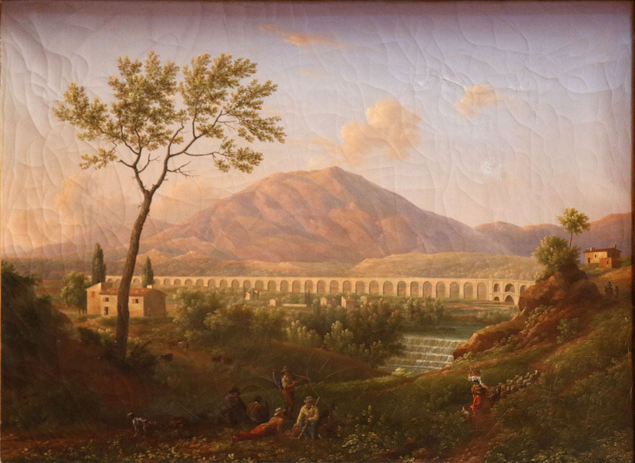 The aqueduct of Carpentras, vintage artwork by Jean-Joseph-Xavier Bidauld, 12x8" (A4) Poster
