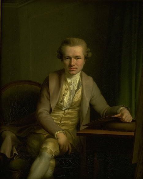 The Engraver Johann Friderich Clemens at his Work Table, vintage artwork by Jens Juel, 12x8" (A4) Poster