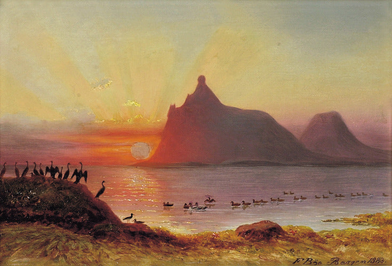 Midnight sun in Nordland, vintage artwork by Frants Diderik Bøe, A3 (16x12") Poster Print