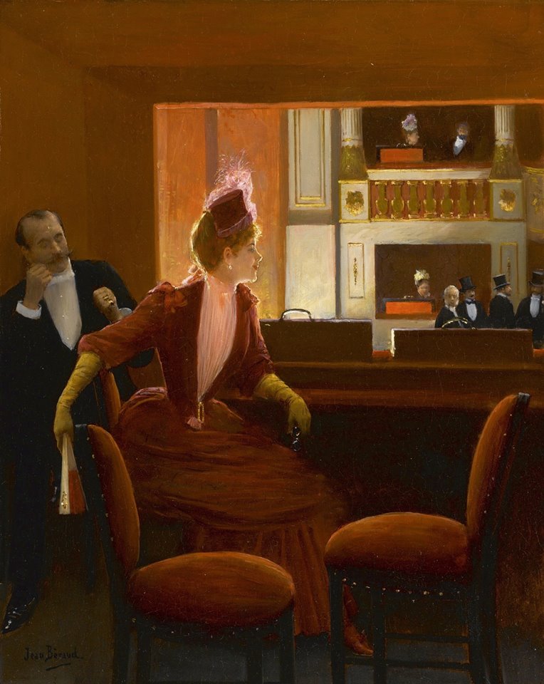 La Loge, vintage artwork by Jean-Georges Beraud, 12x8" (A4) Poster