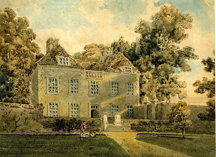 Dr Monro's house at Winster, Derby shire, vintage artwork by Thomas Girtin, 12x8" (A4) Poster
