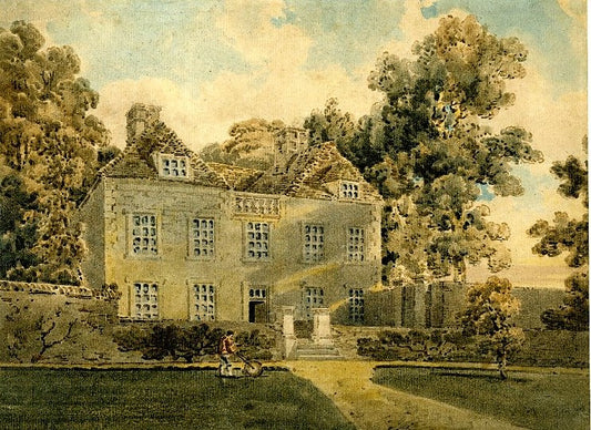 Dr Monro's house at Winster, Derby shire, vintage artwork by Thomas Girtin, 12x8" (A4) Poster