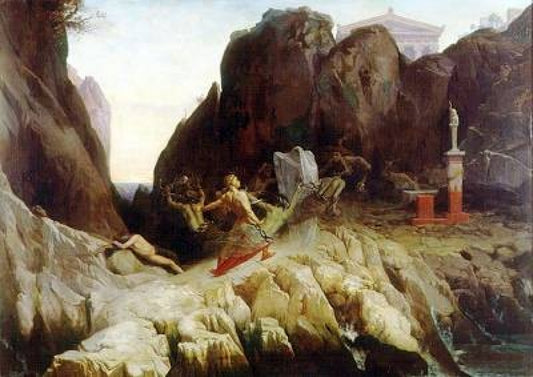 The Wrath of Orestes, vintage artwork by Blaise Alexandre Desgoffe, 12x8" (A4) Poster