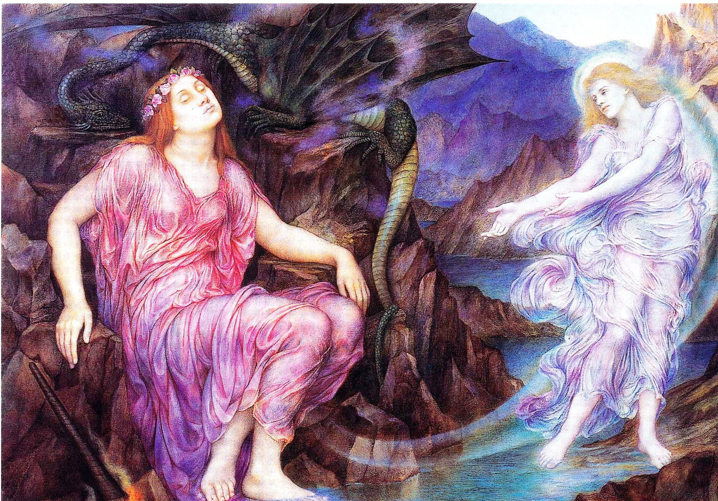 The Passing of the Soul at Death by Evelyn de Morgan,A3(16x12")Poster