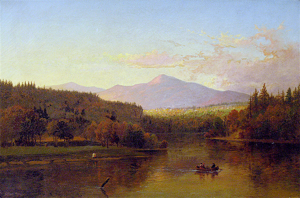Canoeing on the River, vintage artwork by Gilbert Munger, 12x8" (A4) Poster