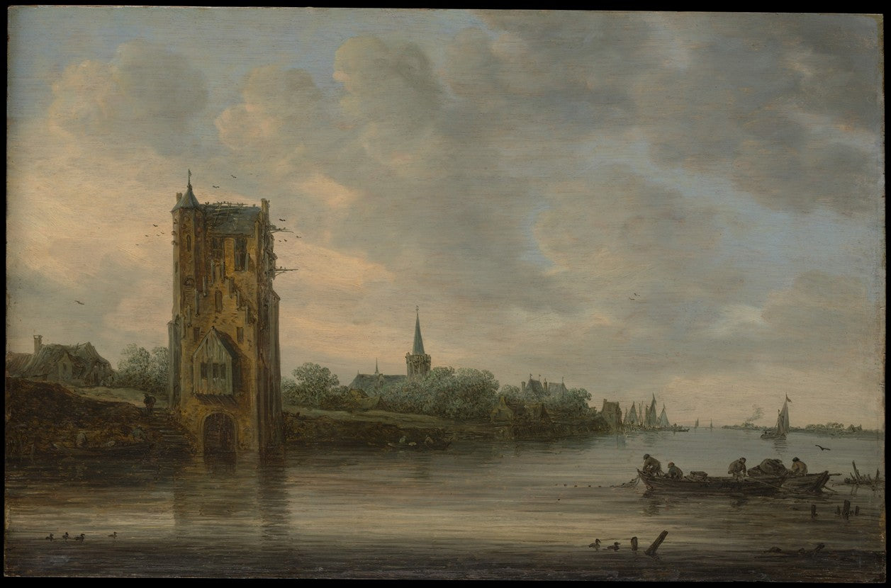 The Pelkus Gate near Utrecht, vintage artwork by Jan van Goyen, 12x8" (A4) Poster