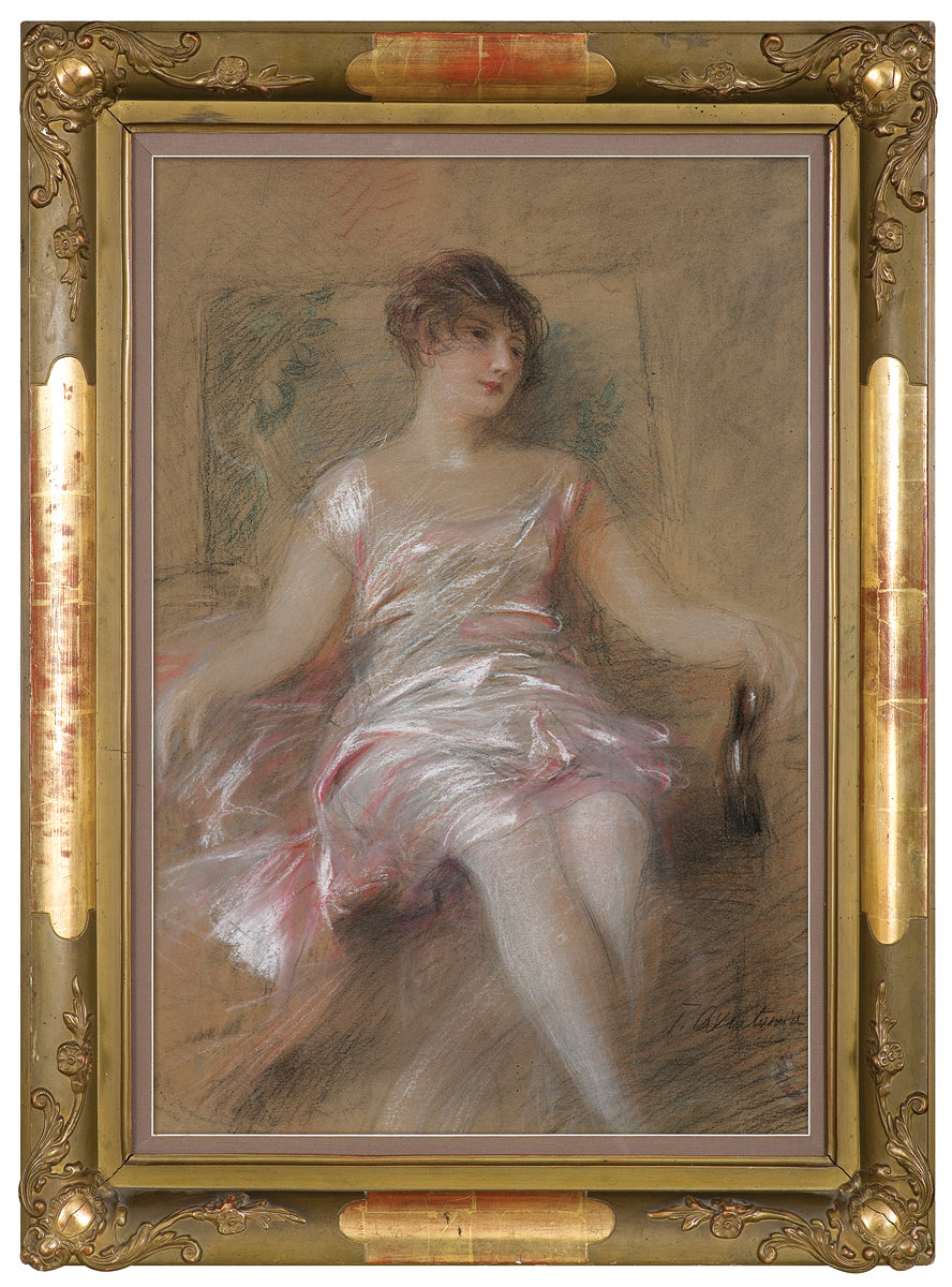 Moment of rest, vintage artwork by Theodor Axentowicz, 12x8" (A4) Poster