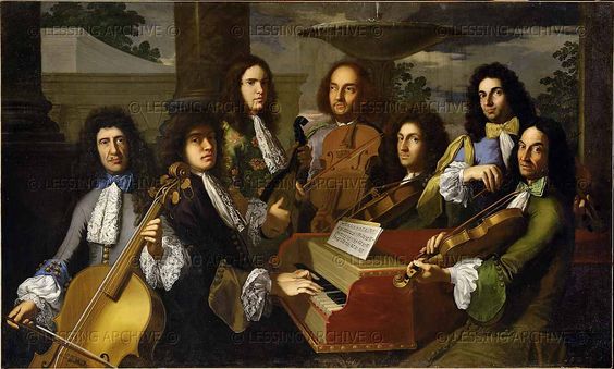 Medici with his musicians, vintage artwork by Anton Domenico Gabbiani, 12x8" (A4) Poster