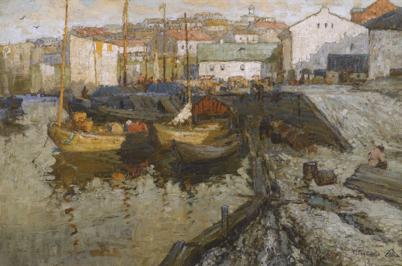 Evening in the Harbor by Konstantin Gorbatov,16x12(A3) Poster