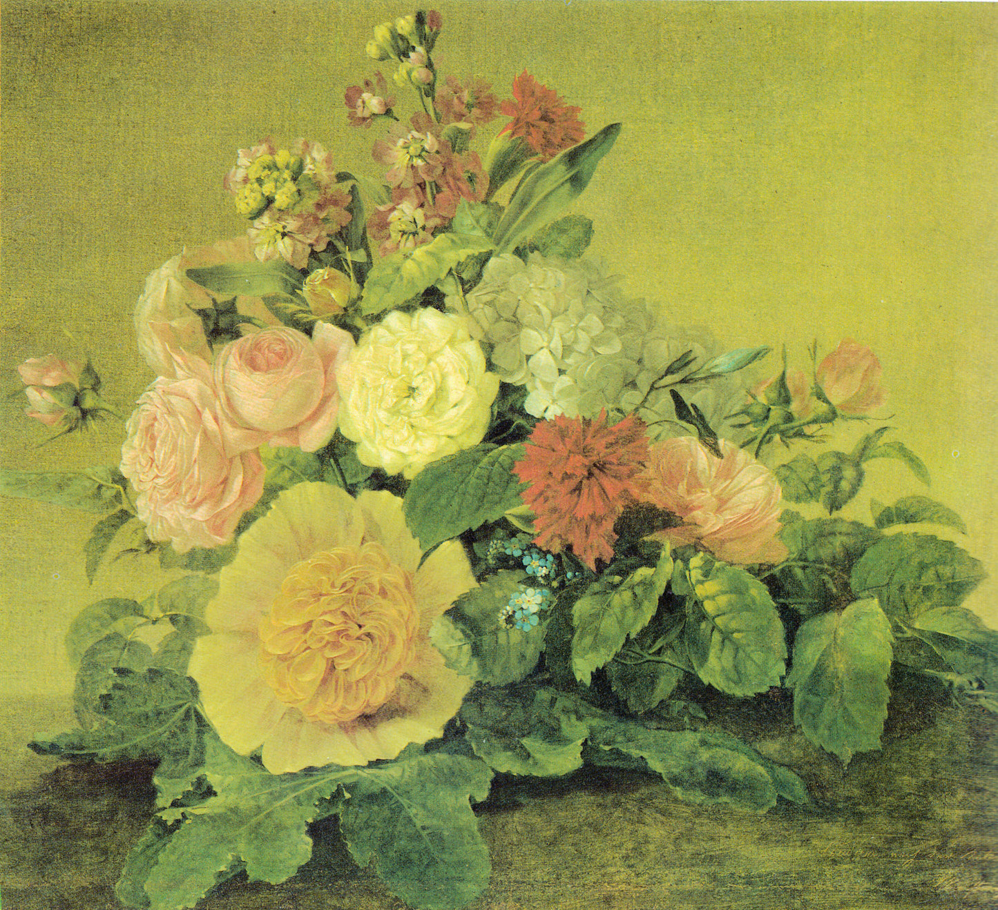 Flower still life, vintage artwork by Georg Friedrich Kersting, 12x8" (A4) Poster
