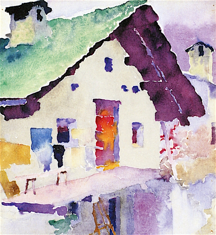 House in Stampa, vintage artwork by Augusto Giacometti, 12x8" (A4) Poster