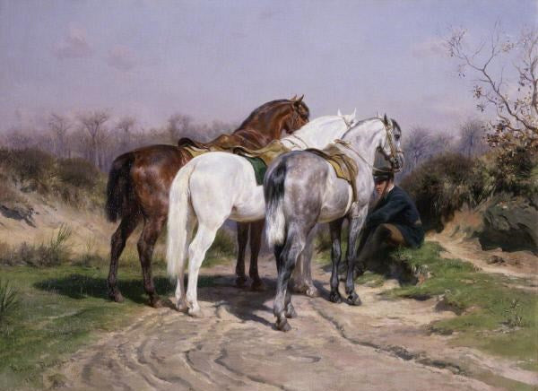 Relay Hunting, vintage artwork by Rosa Bonheur, 12x8" (A4) Poster