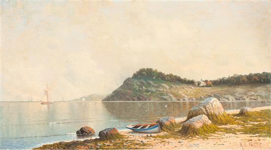 Costal Scene with Boats, vintage artwork by Karl Eugene Felix, 12x8" (A4) Poster
