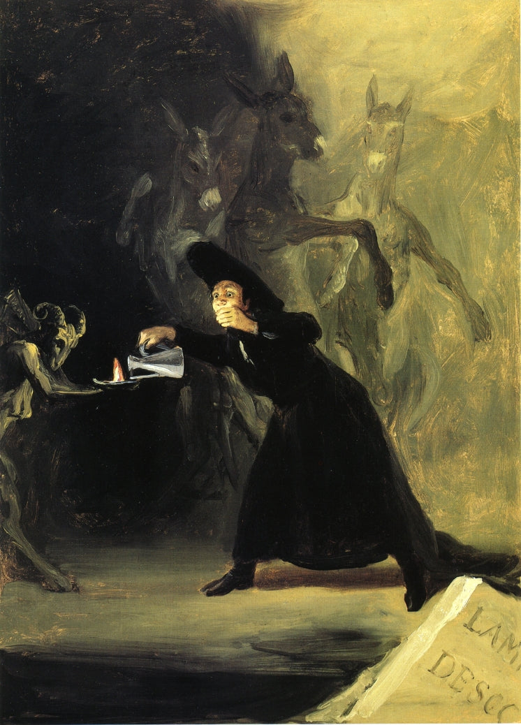 The Devil's Lamp, vintage artwork by Francisco de Goya y Lucientes, 12x8" (A4) Poster