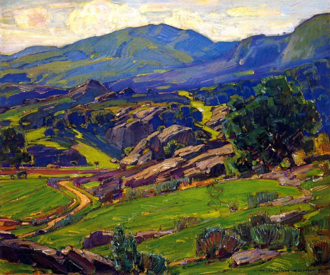 Laguna Hills, vintage artwork by William Wendt, 12x8" (A4) Poster