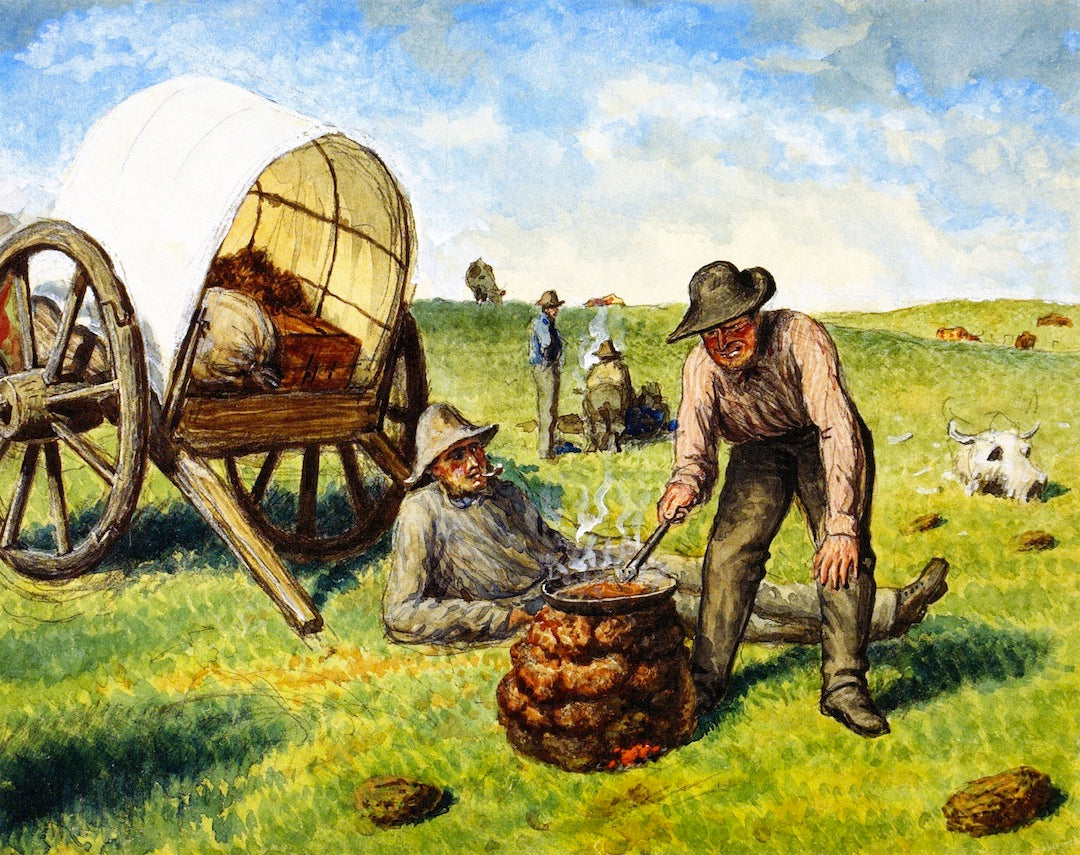 Camping on the Prairie, vintage artwork by William George Richardson Hind, 12x8" (A4) Poster