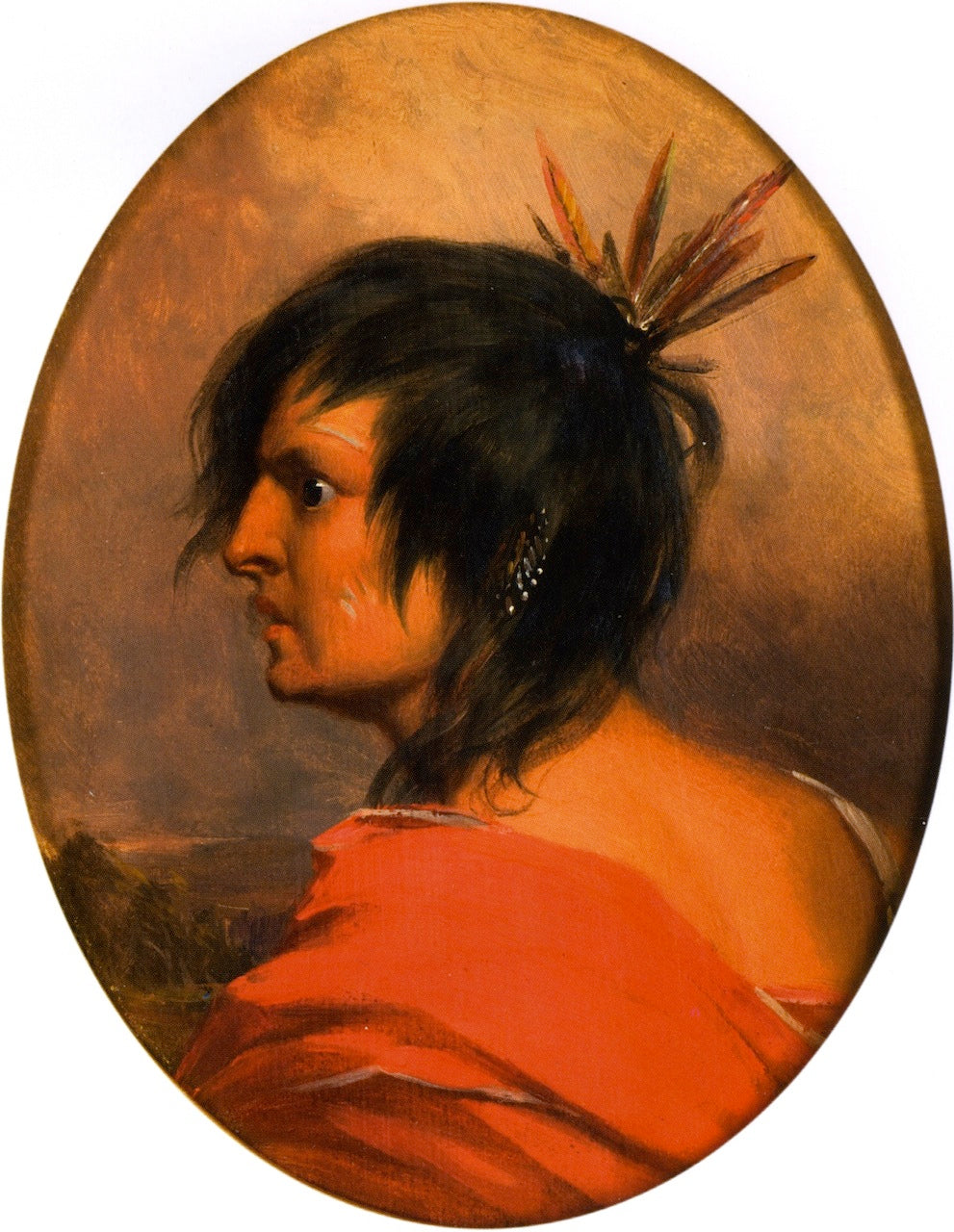 Indian Brave, vintage artwork by Charles Deas, A3 (16x12") Poster Print
