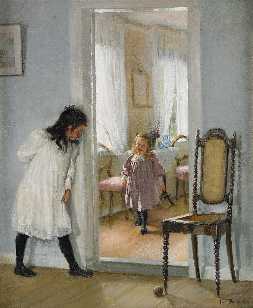 Hide And Seek, vintage artwork by Fanny Brate, 12x8" (A4) Poster