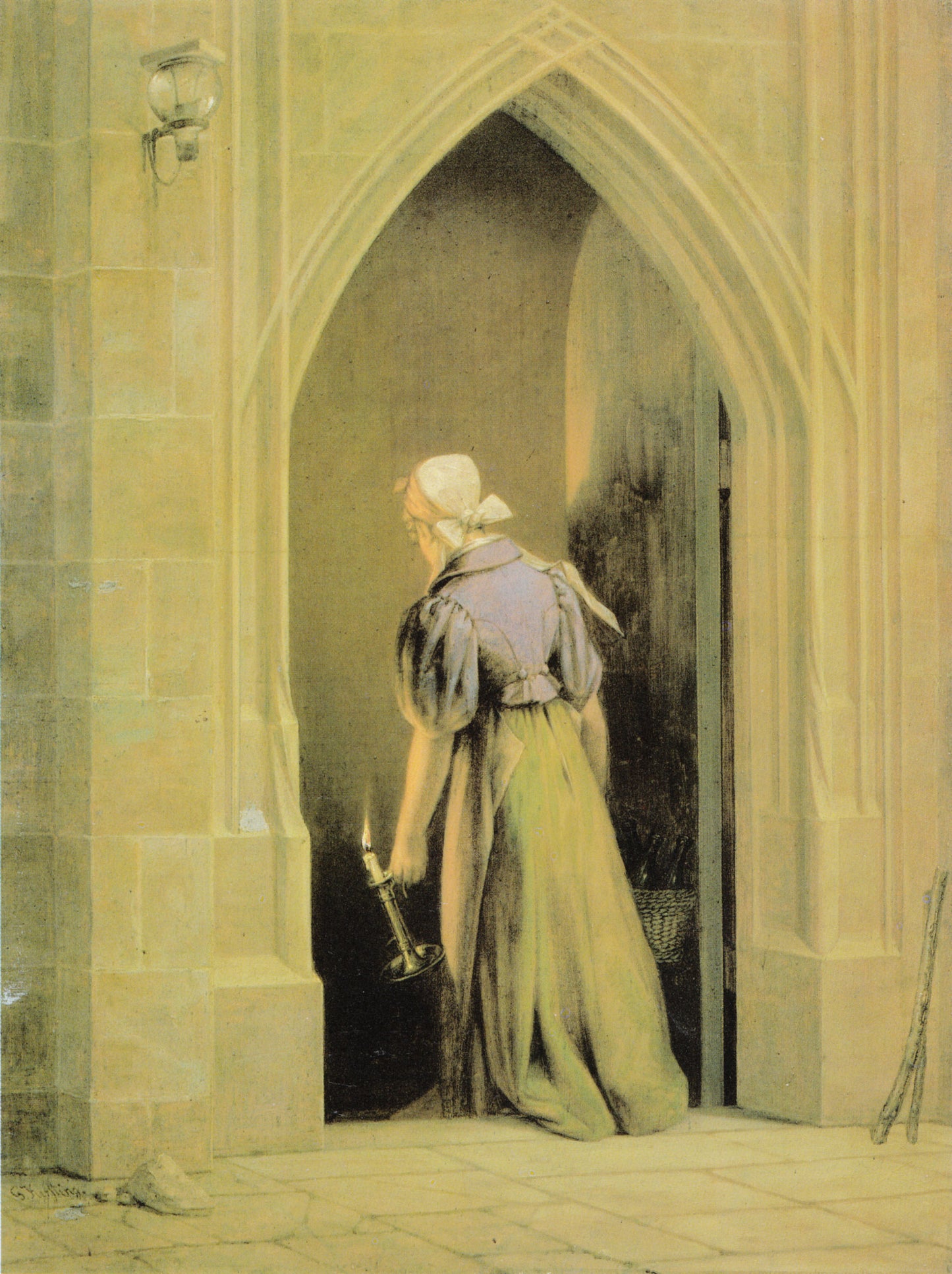 At the Castle Cellar in Meißen, vintage artwork by Georg Friedrich Kersting, 12x8" (A4) Poster