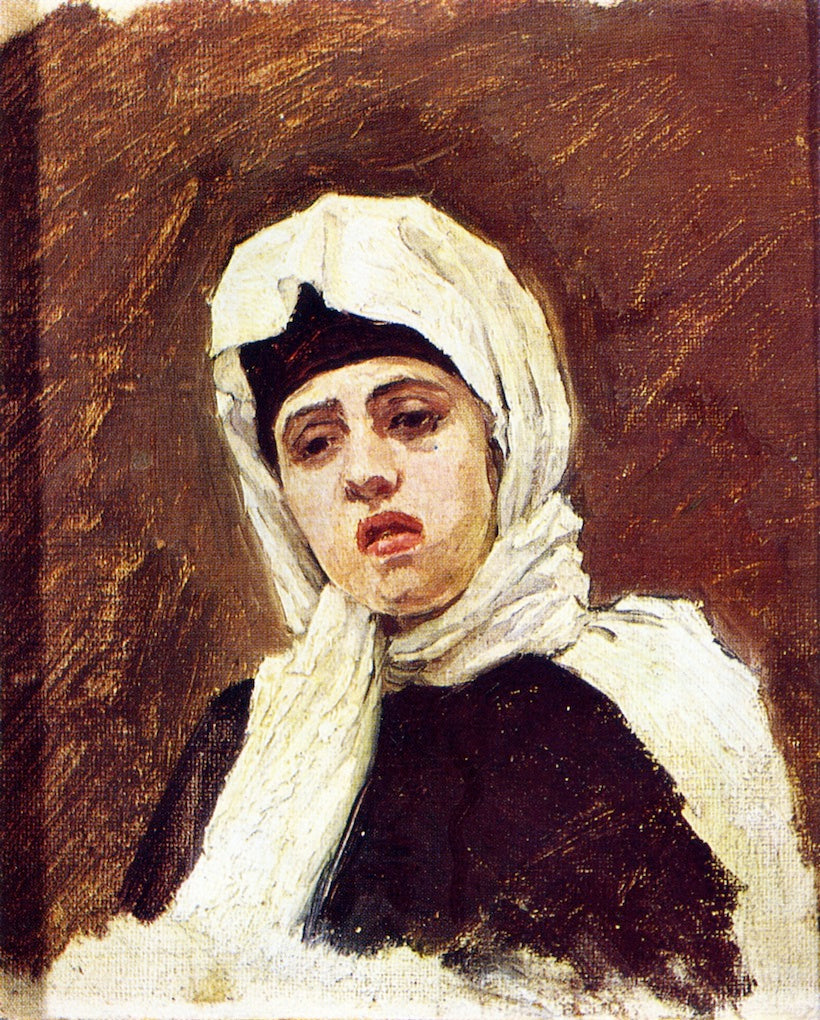 A Black Bearded Strelets' Wife (study), vintage artwork by Vasili Ivanovich Surikov, 12x8" (A4) Poster