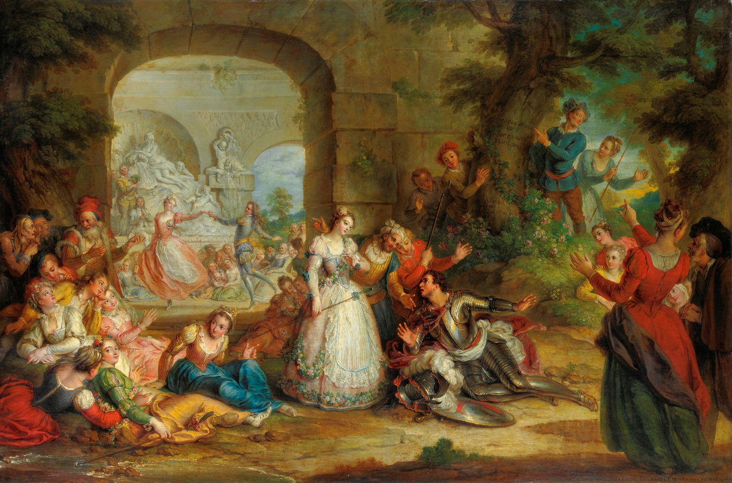 Orlando and the Marriage of Angelica (small version), vintage artwork by Charles-Antoine Coypel IV, 12x8" (A4) Poster