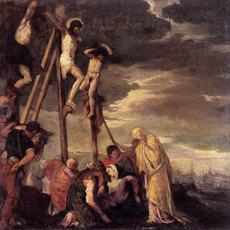 Calvary (after Veronese), vintage artwork by Berthe Morisot, 12x8" (A4) Poster