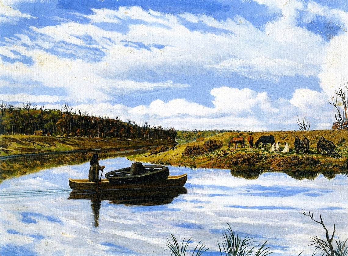 Manitoba River Scene, vintage artwork by William George Richardson Hind, 12x8" (A4) Poster