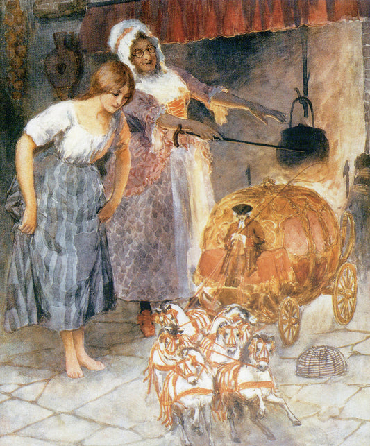 inderella and the Fairy Godmother by William Henry Margetson,A3(16x12")Poster