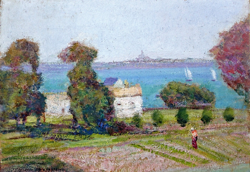 Landscape of the Seaside, vintage artwork by Victor Charreton, 12x8" (A4) Poster