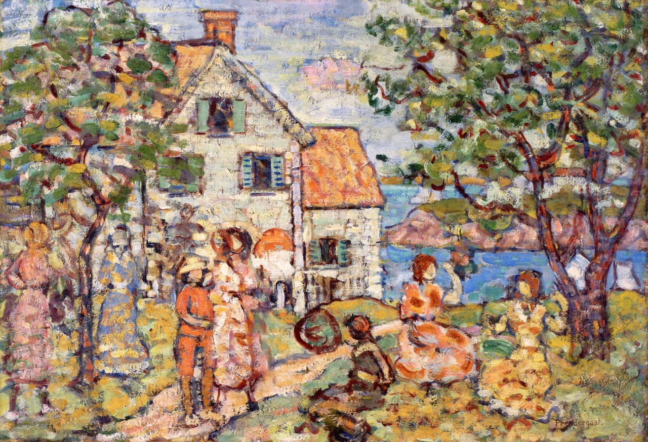 Beach and Two Houses by Maurice Prendergast,A3(16x12")Poster