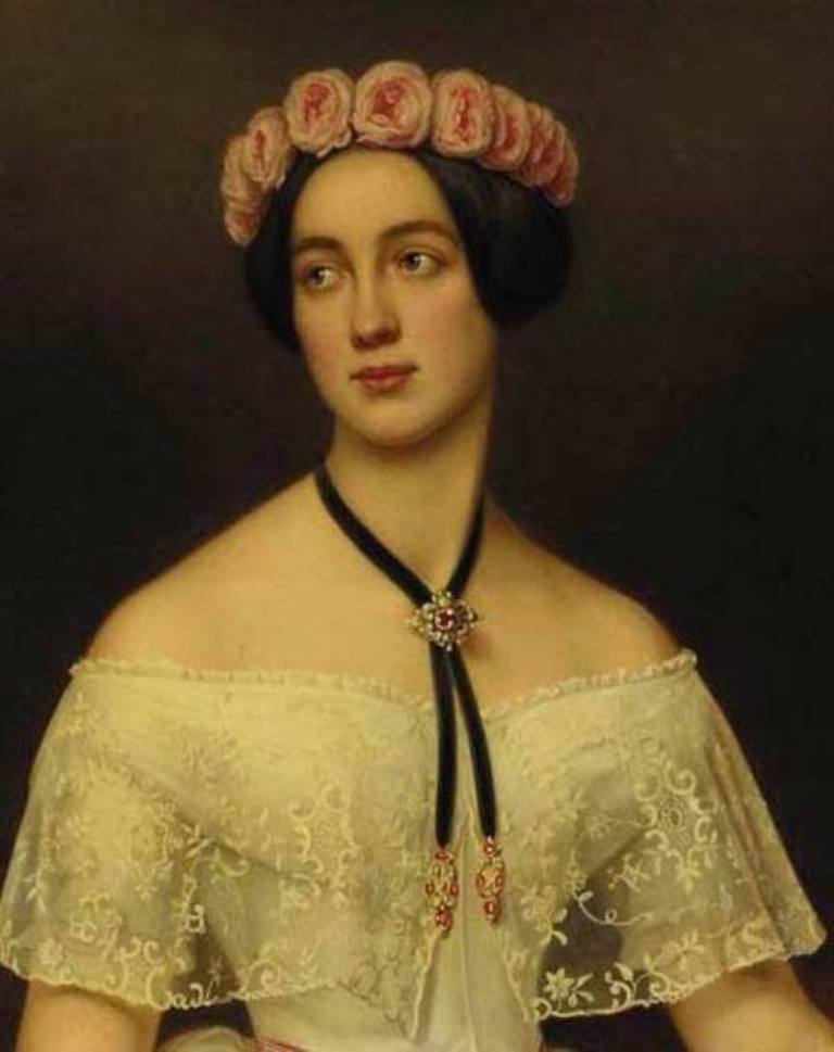 Elisabeth von Sachsen-Altenburg, vintage artwork by Joseph Karl Stieler, 12x8" (A4) Poster