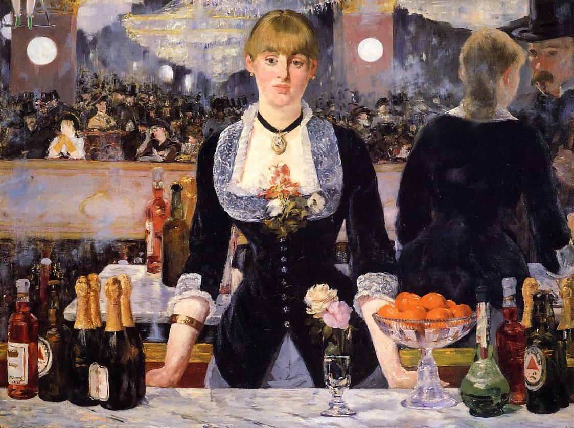 A Bar at the Folies-Bergere, vintage artwork by Édouard Manet, 12x8" (A4) Poster