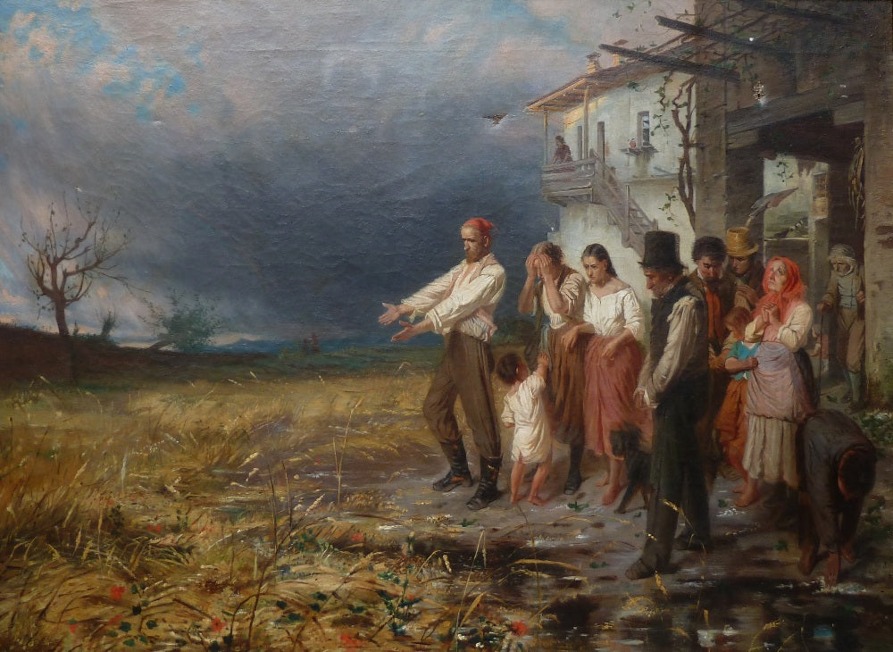 A Bad Harvest, vintage artwork by Carlo Ferranti, 12x8" (A4) Poster